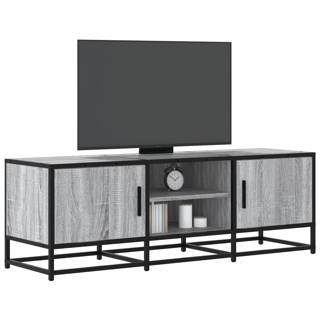 vidaXL Mueble TV madera ingeniería y metal gris Sonoma 120x35x41 cm