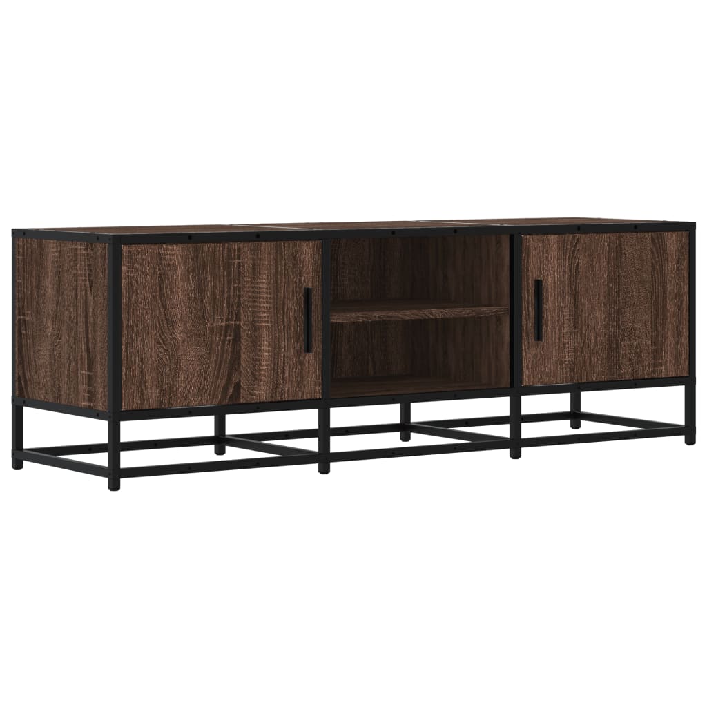 vidaXL Mueble TV metal y madera ingeniería marrón roble 120x35x41 cm