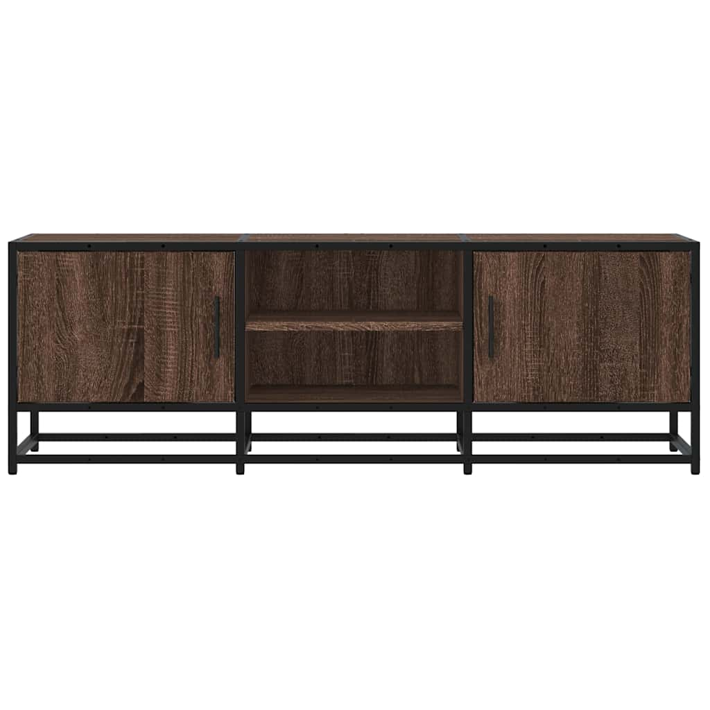 vidaXL Mueble TV metal y madera ingeniería marrón roble 120x35x41 cm