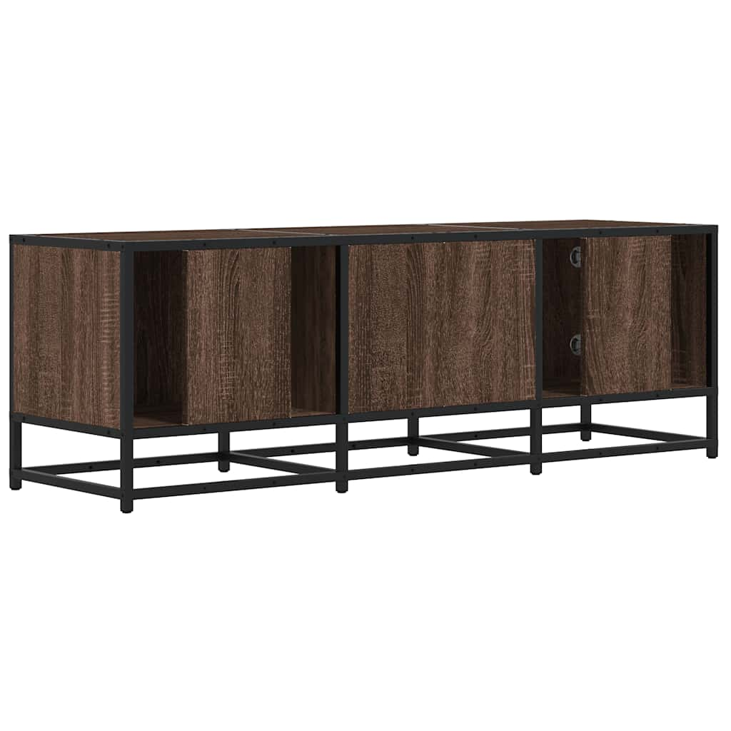 vidaXL Mueble TV metal y madera ingeniería marrón roble 120x35x41 cm