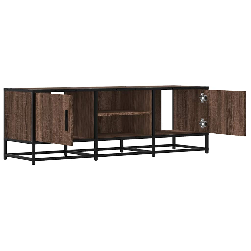 vidaXL Mueble TV metal y madera ingeniería marrón roble 120x35x41 cm