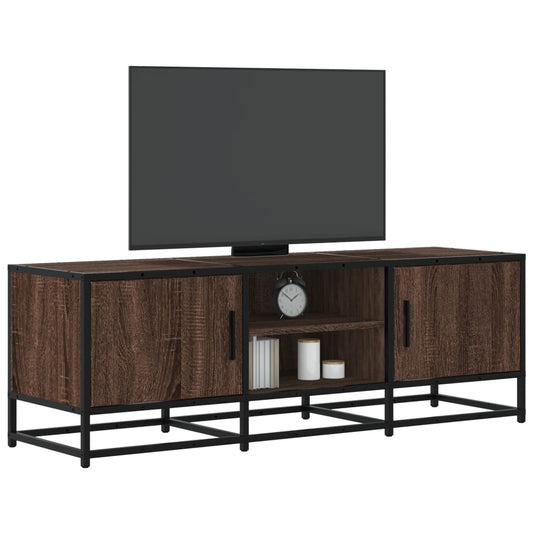 vidaXL Mueble TV metal y madera ingeniería marrón roble 120x35x41 cm