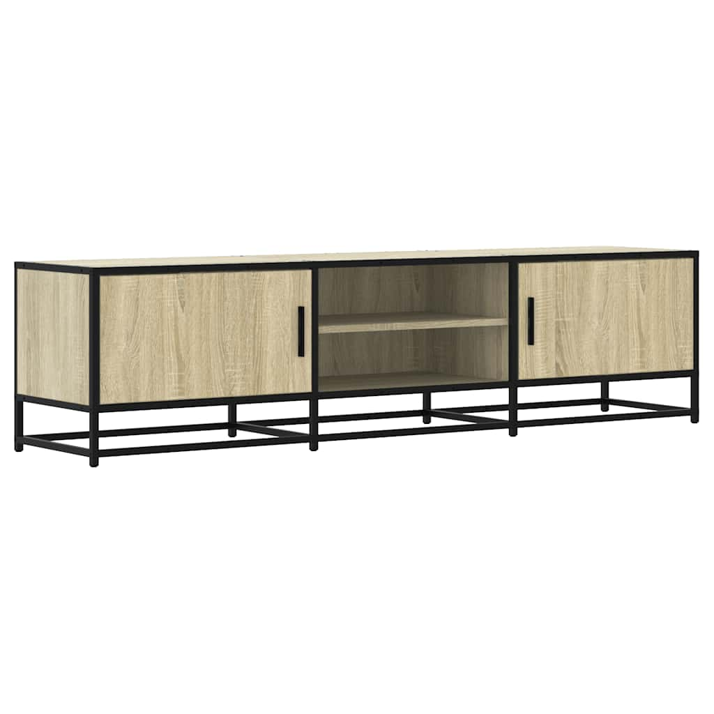 vidaXL Mueble TV metal y madera ingeniería roble Sonoma 160x35x41 cm