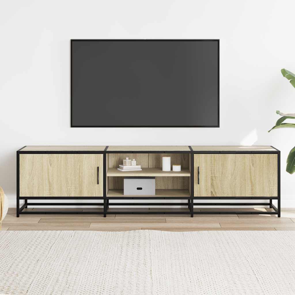 vidaXL Mueble TV metal y madera ingeniería roble Sonoma 160x35x41 cm