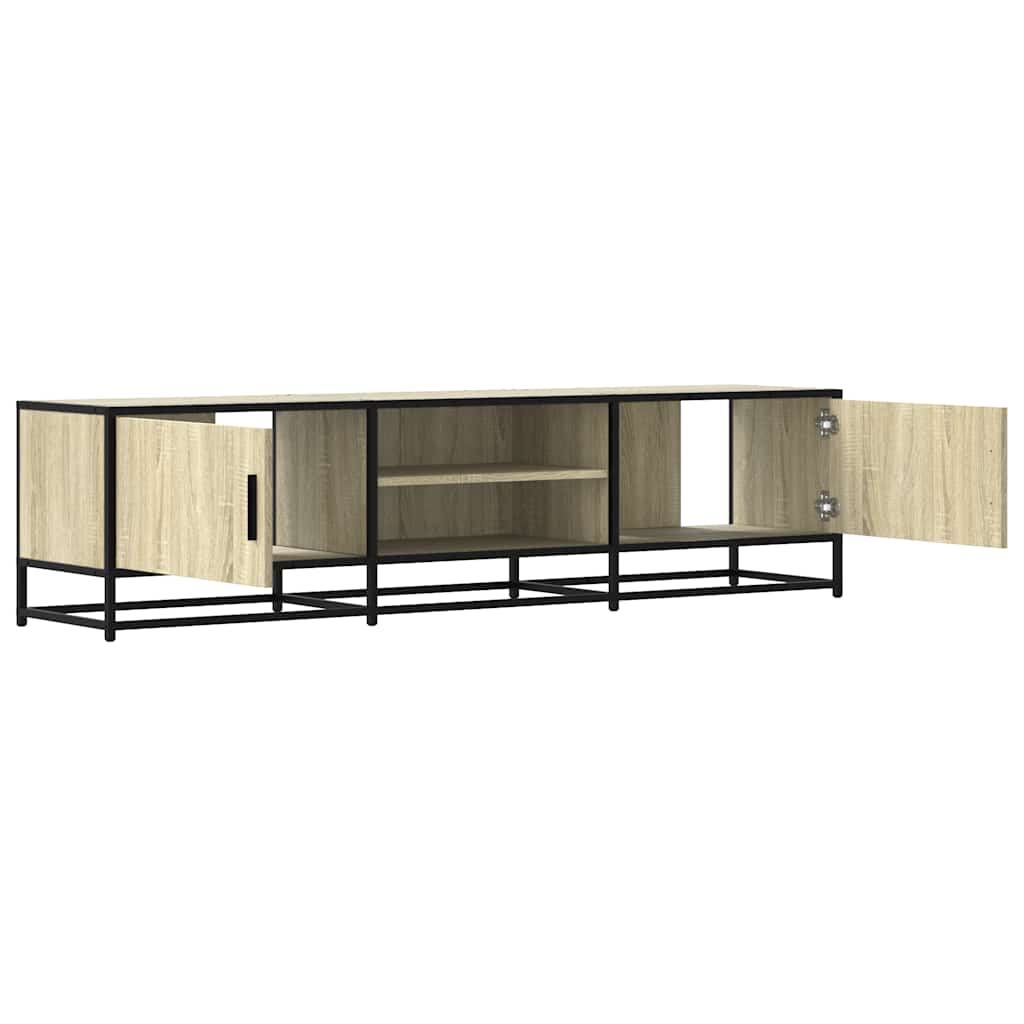 vidaXL Mueble TV metal y madera ingeniería roble Sonoma 160x35x41 cm