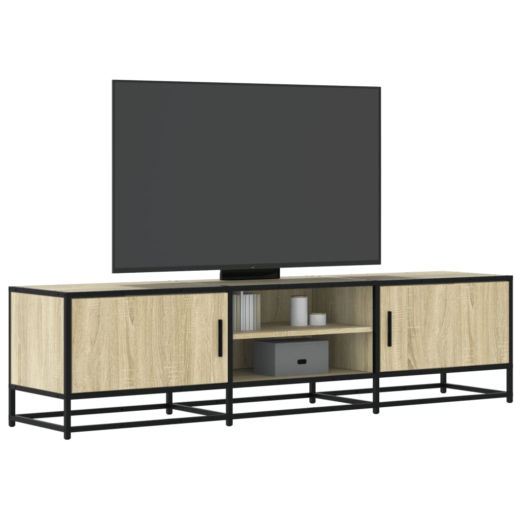 vidaXL Mueble TV metal y madera ingeniería roble Sonoma 160x35x41 cm