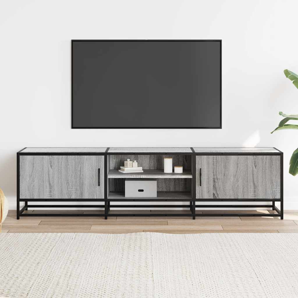 vidaXL Mueble TV metal y madera ingeniería gris Sonoma 160x35x41 cm