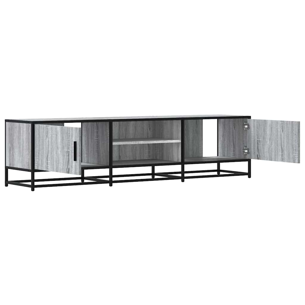 vidaXL Mueble TV metal y madera ingeniería gris Sonoma 160x35x41 cm