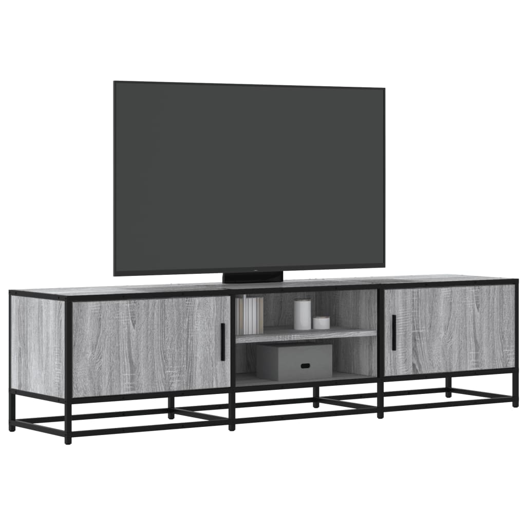 vidaXL Mueble TV metal y madera ingeniería gris Sonoma 160x35x41 cm