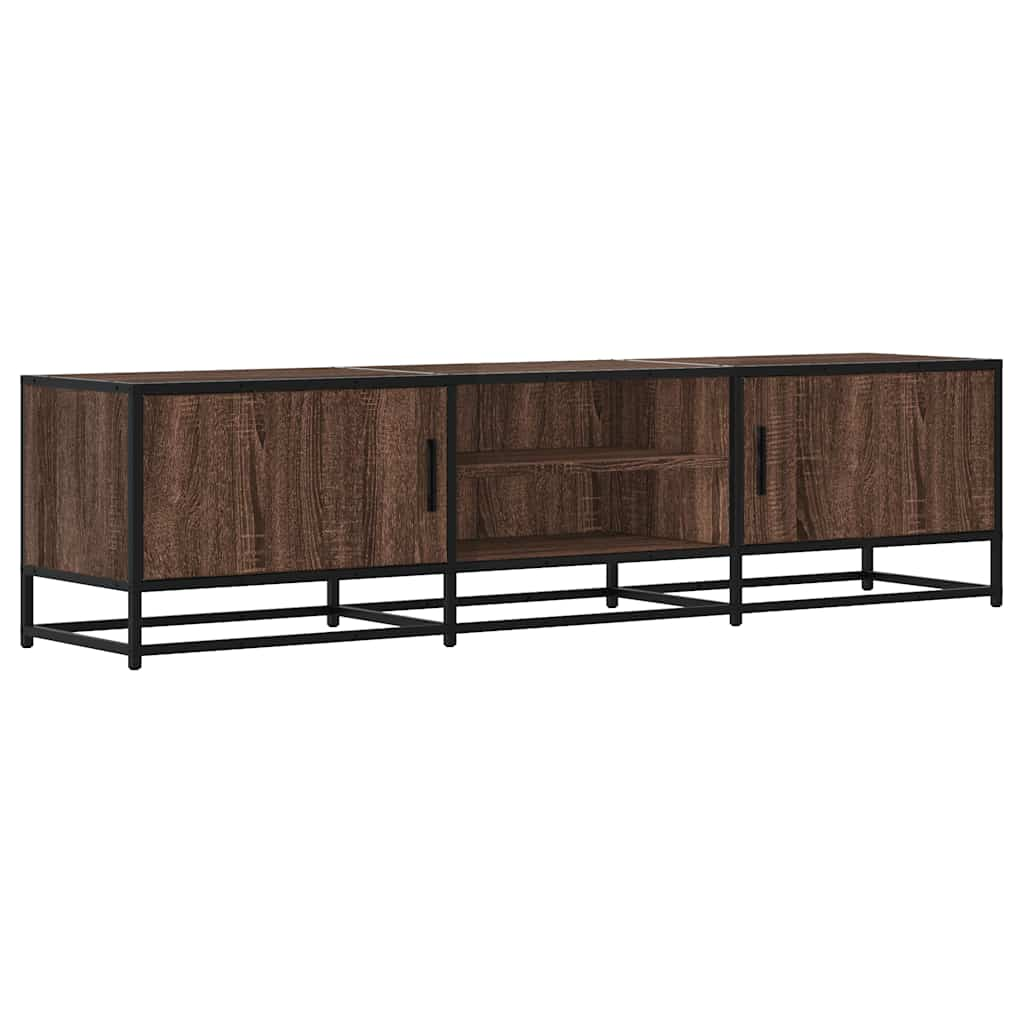 vidaXL Mueble TV metal y madera ingeniería marrón roble 160x35x41 cm