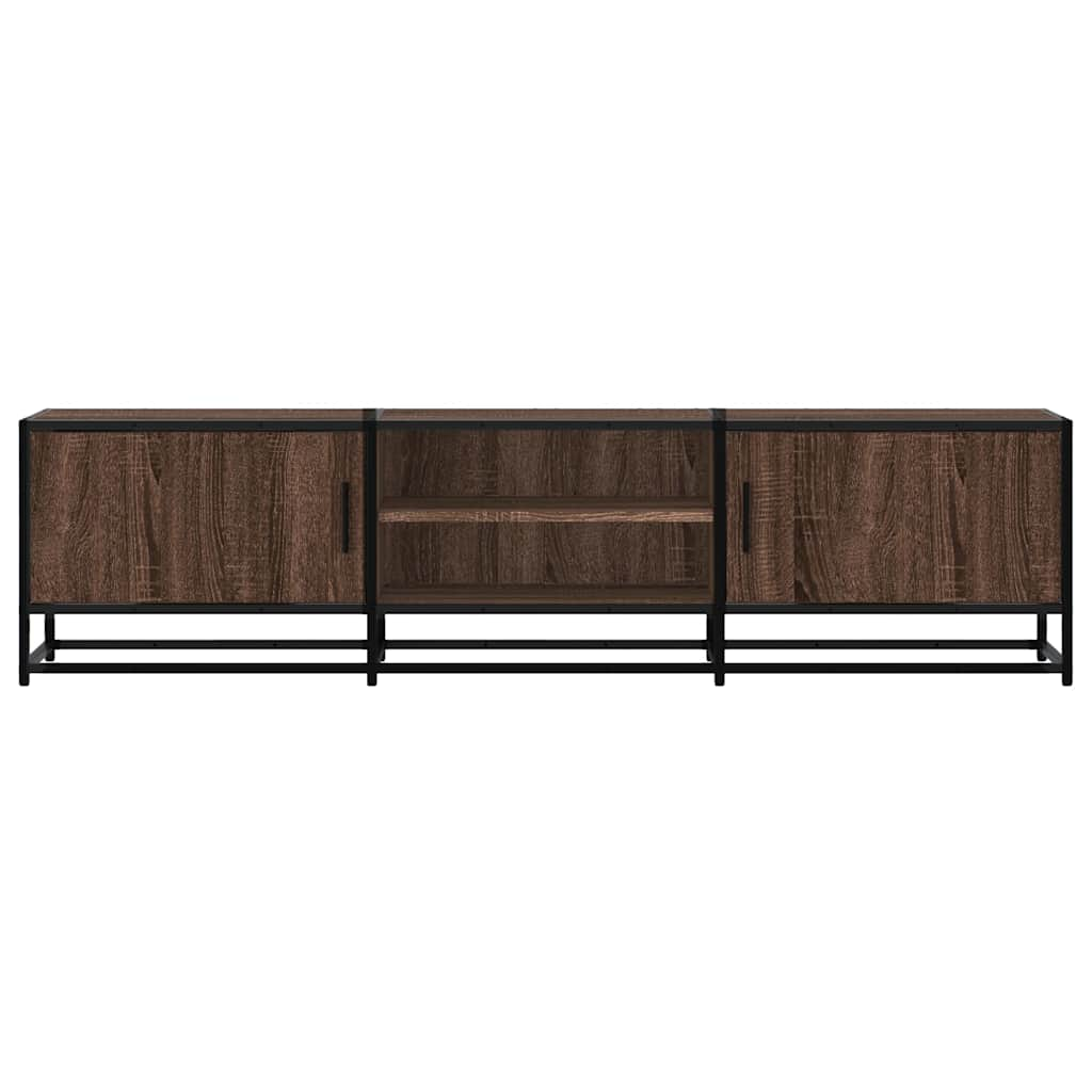 vidaXL Mueble TV metal y madera ingeniería marrón roble 160x35x41 cm