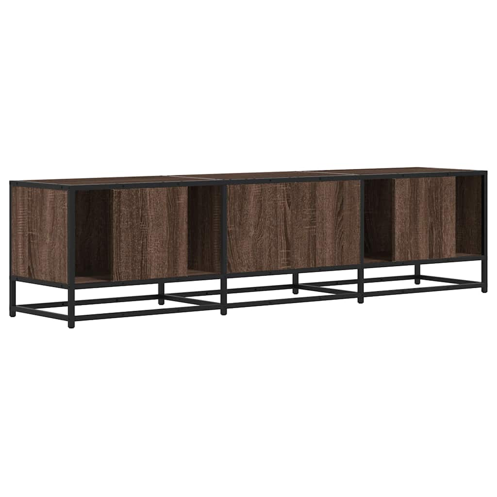 vidaXL Mueble TV metal y madera ingeniería marrón roble 160x35x41 cm