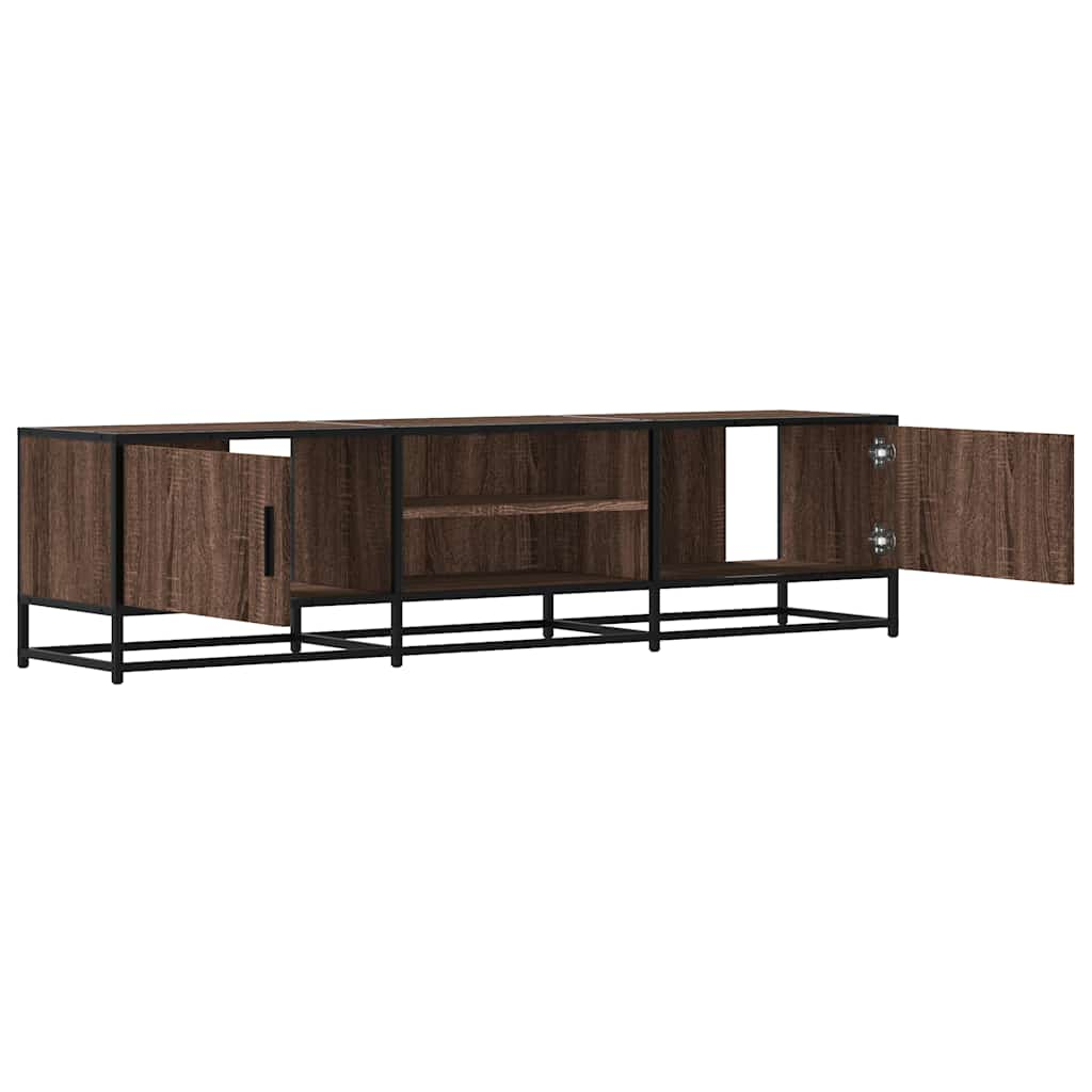 vidaXL Mueble TV metal y madera ingeniería marrón roble 160x35x41 cm