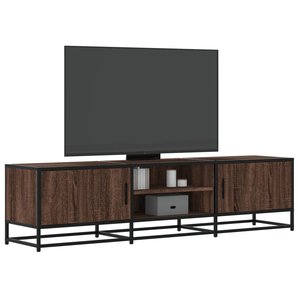 vidaXL Mueble TV metal y madera ingeniería marrón roble 160x35x41 cm