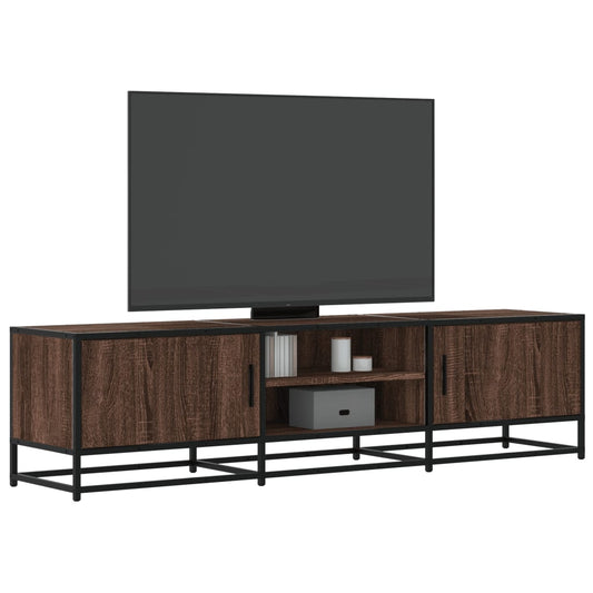 vidaXL Mueble TV metal y madera ingeniería marrón roble 160x35x41 cm