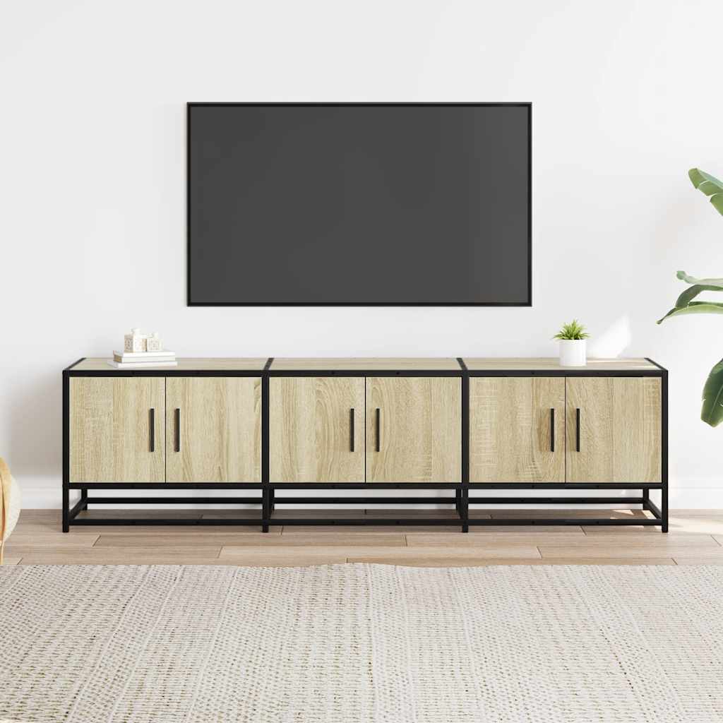 vidaXL Mueble TV metal y madera ingeniería roble Sonoma 150x35x41 cm