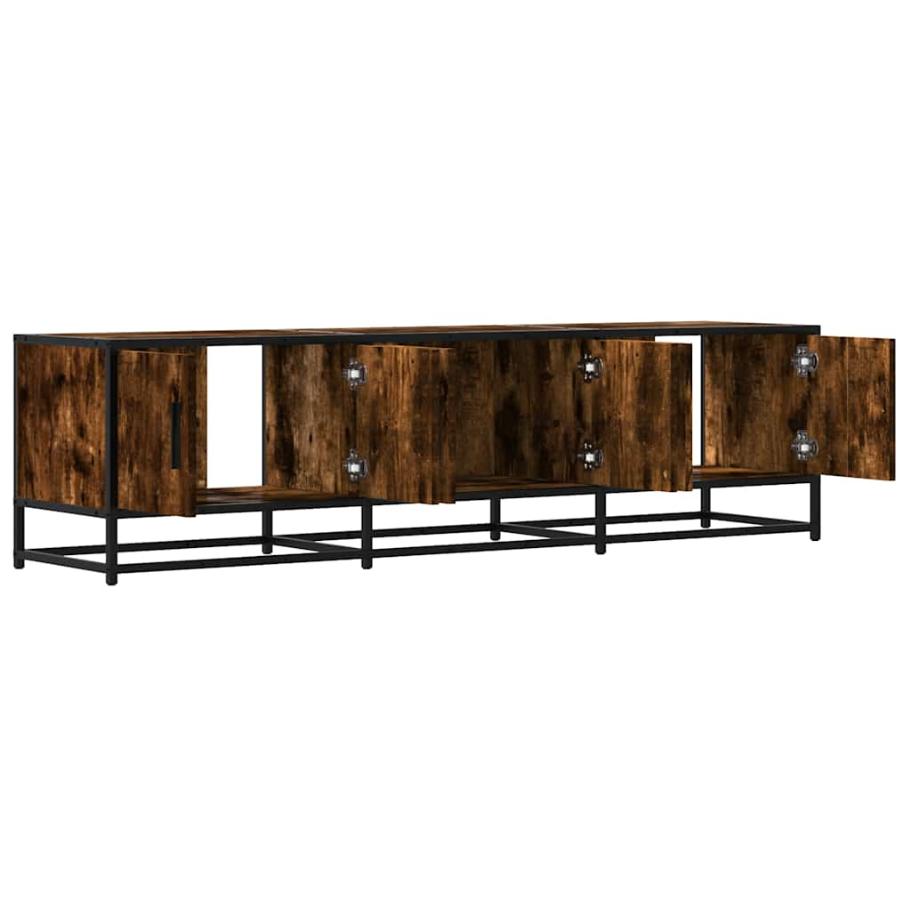 vidaXL Mueble TV metal y madera ingeniería roble humo 150x35x41 cm