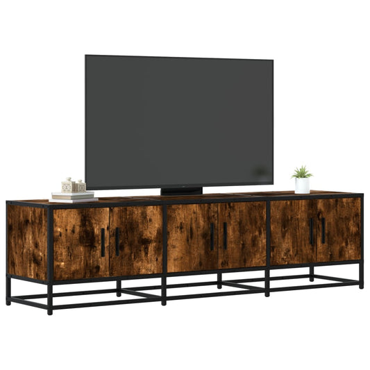 vidaXL Mueble TV metal y madera ingeniería roble humo 150x35x41 cm