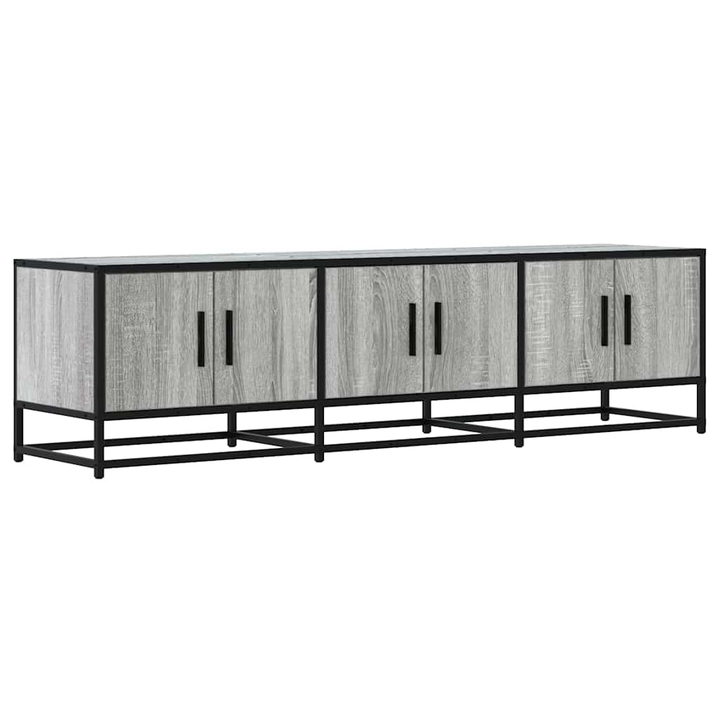 vidaXL Mueble TV madera ingeniería y metal gris Sonoma 150x35x41 cm