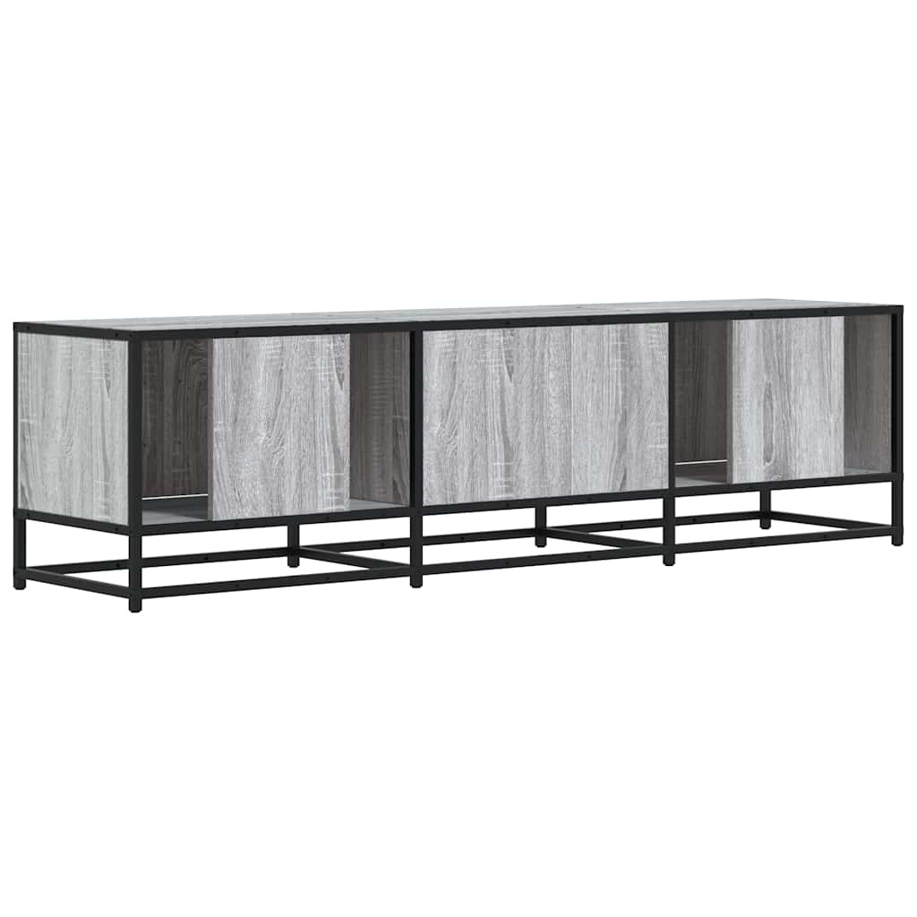 vidaXL Mueble TV madera ingeniería y metal gris Sonoma 150x35x41 cm