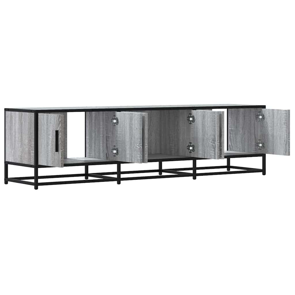 vidaXL Mueble TV madera ingeniería y metal gris Sonoma 150x35x41 cm