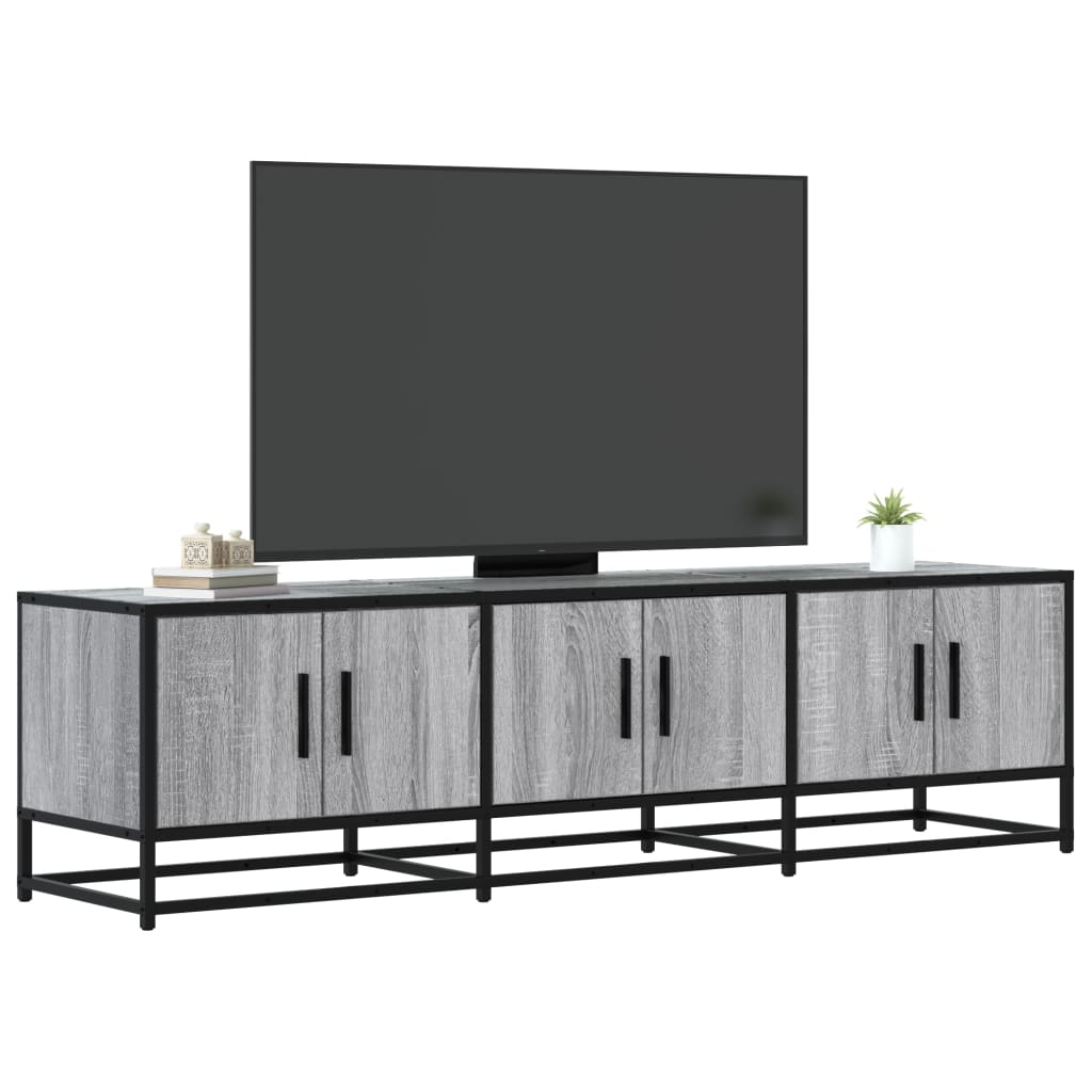 vidaXL Mueble TV madera ingeniería y metal gris Sonoma 150x35x41 cm