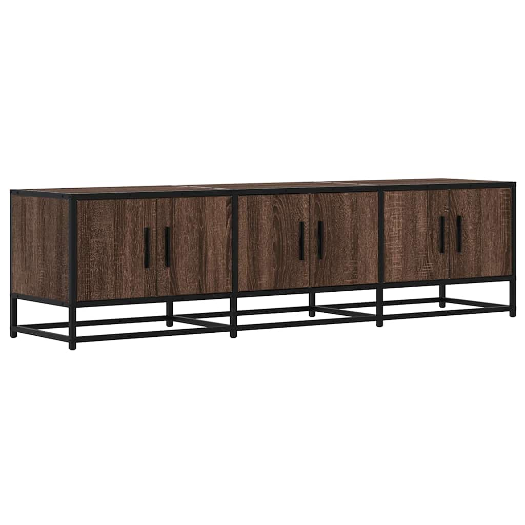 vidaXL Mueble TV metal y madera ingeniería marrón roble 150x35x41 cm