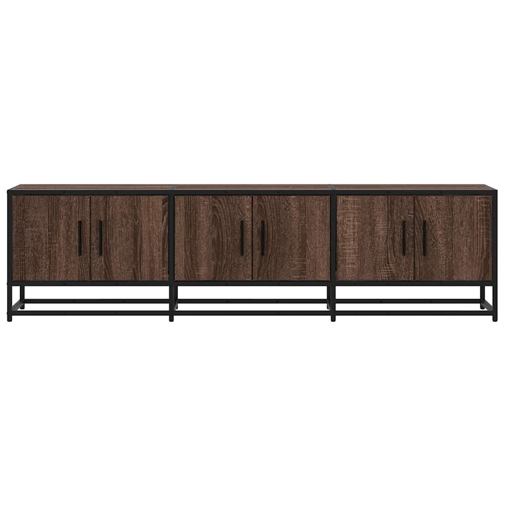 vidaXL Mueble TV metal y madera ingeniería marrón roble 150x35x41 cm