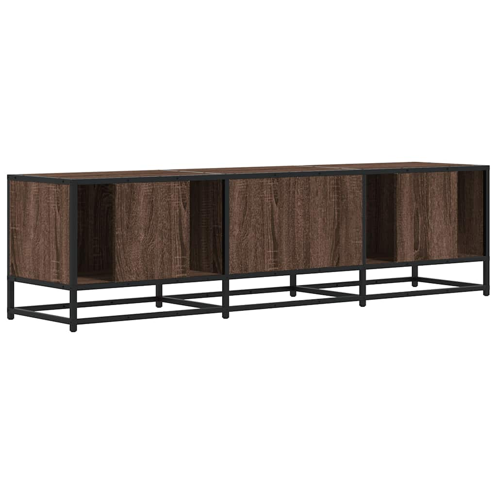 vidaXL Mueble TV metal y madera ingeniería marrón roble 150x35x41 cm