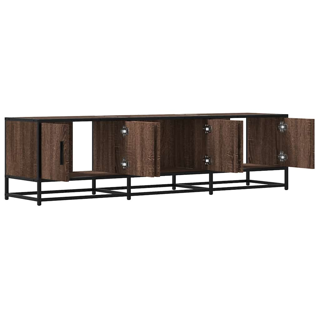 vidaXL Mueble TV metal y madera ingeniería marrón roble 150x35x41 cm