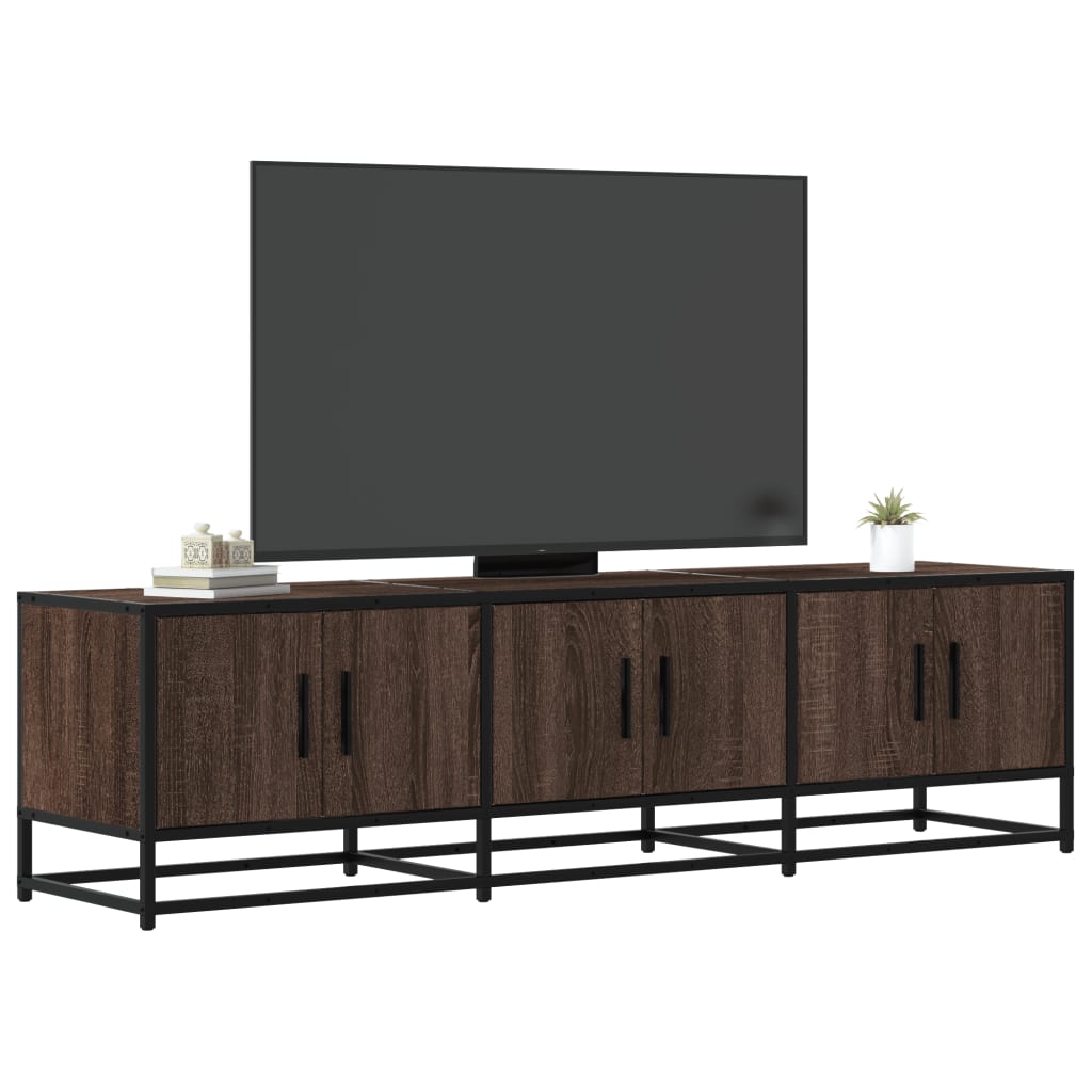 vidaXL Mueble TV metal y madera ingeniería marrón roble 150x35x41 cm