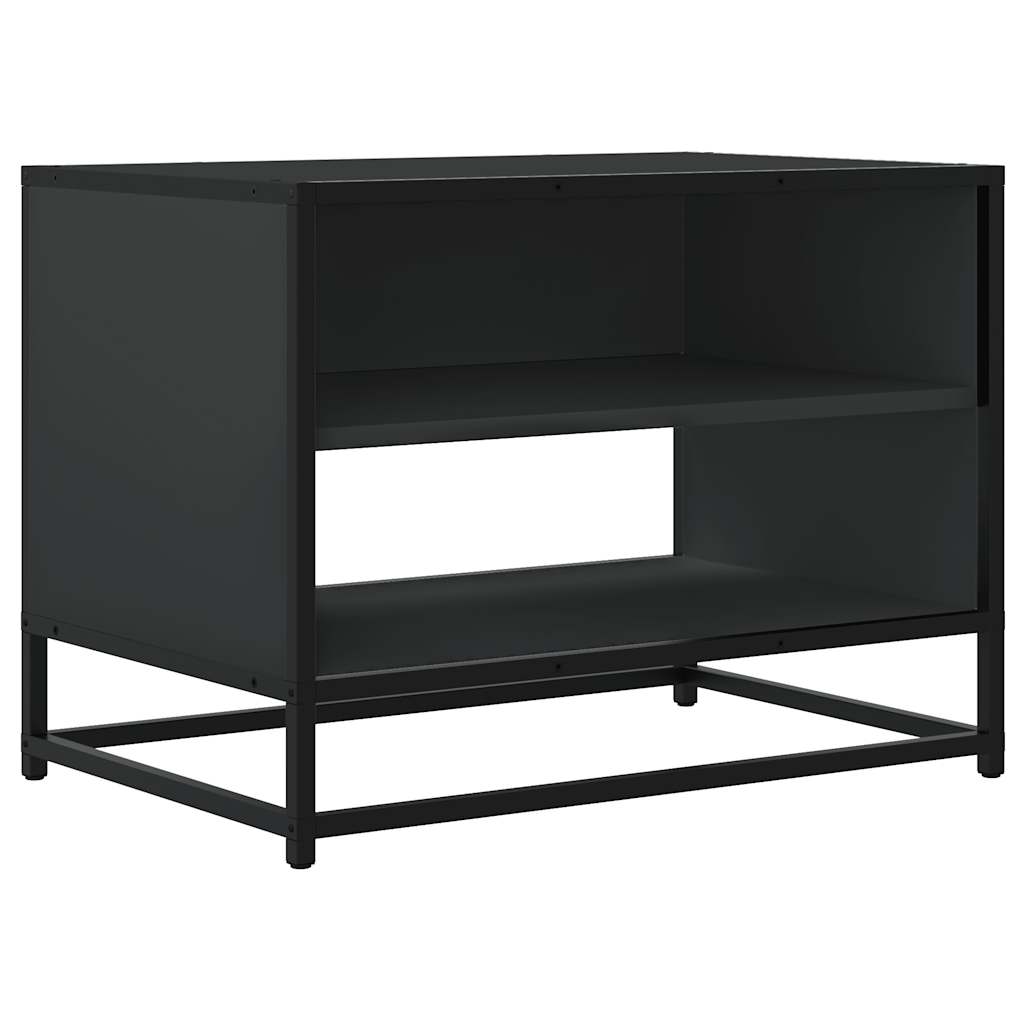 vidaXL Mueble de TV madera de ingeniería y metal negro 61x40x46 cm