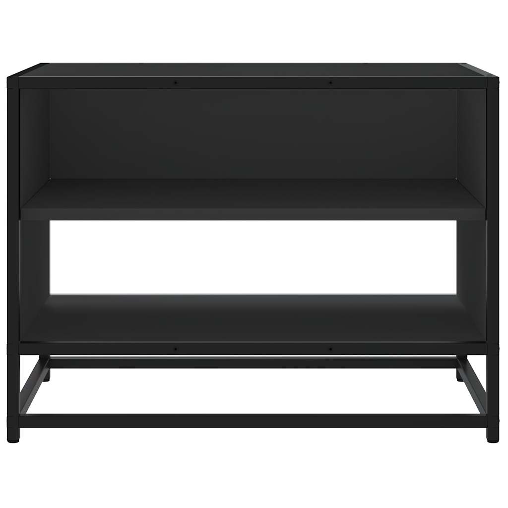 vidaXL Mueble de TV madera de ingeniería y metal negro 61x40x46 cm