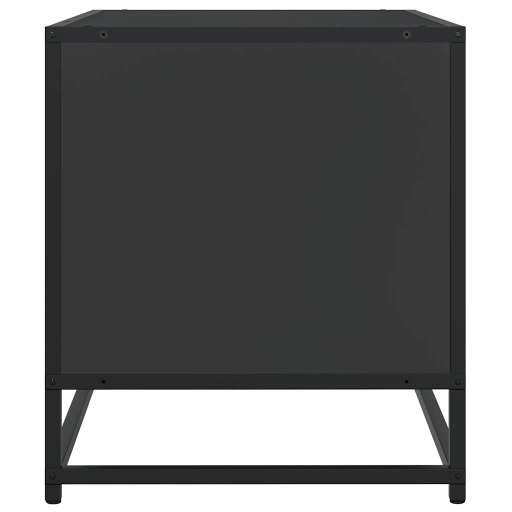 vidaXL Mueble de TV madera de ingeniería y metal negro 61x40x46 cm