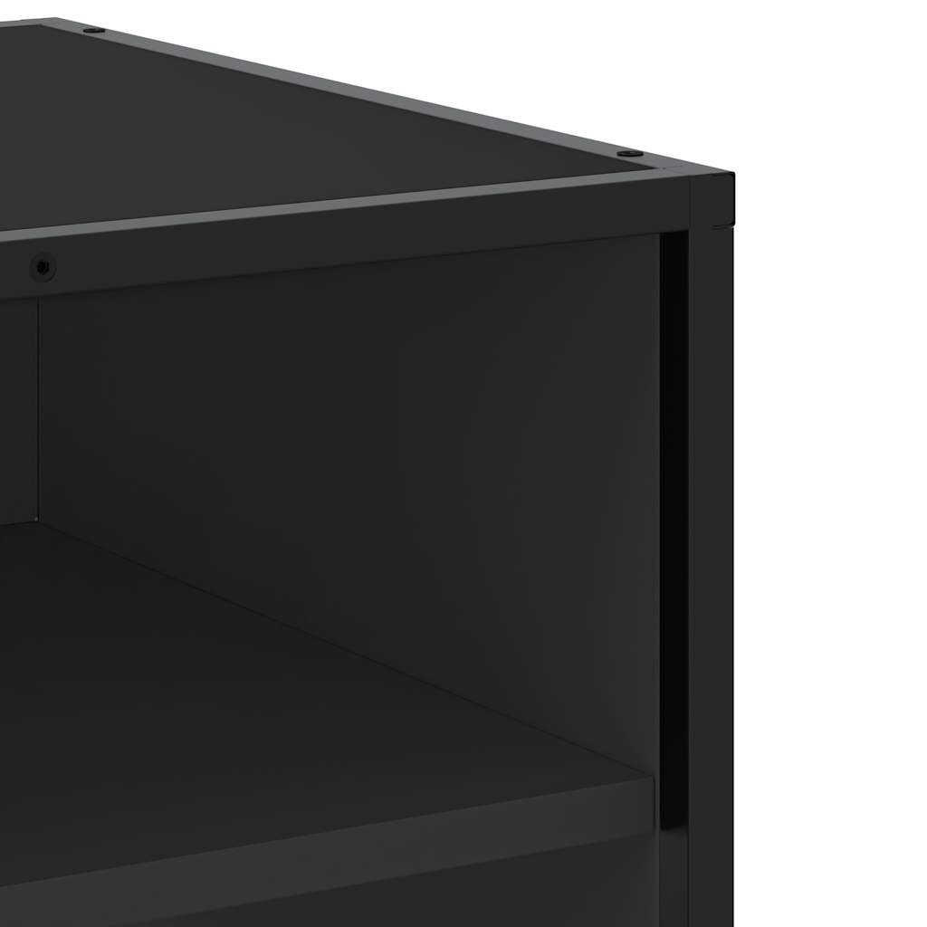 vidaXL Mueble de TV madera de ingeniería y metal negro 61x40x46 cm