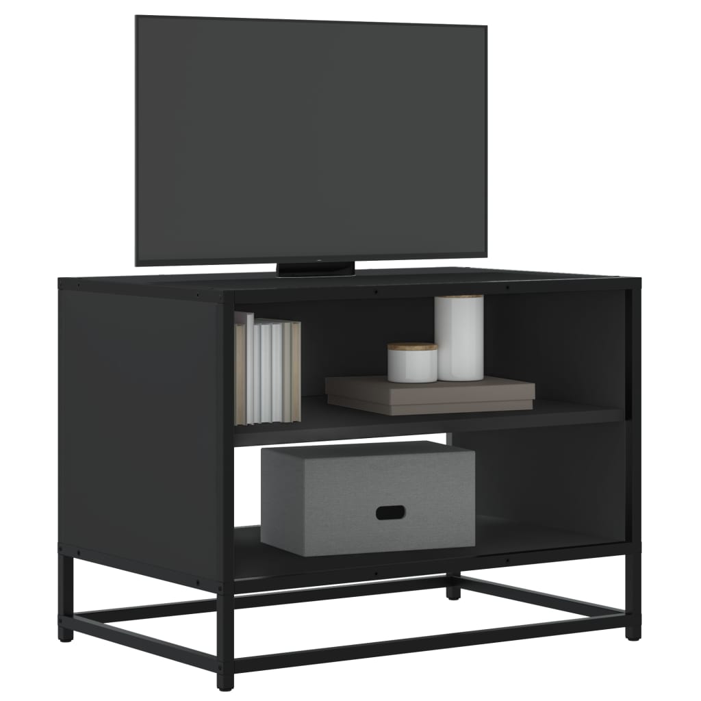 vidaXL Mueble de TV madera de ingeniería y metal negro 61x40x46 cm