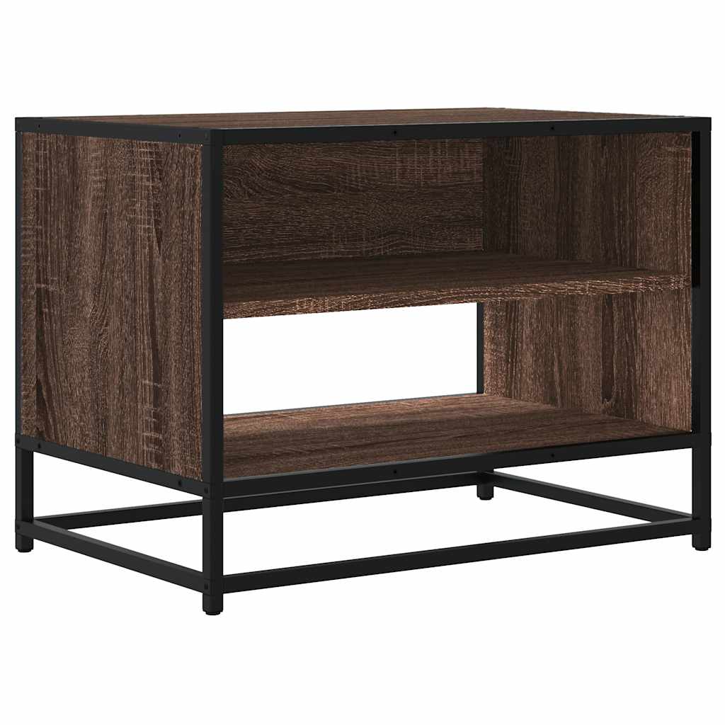 vidaXL Mueble TV metal y madera ingeniería marrón roble 61x40x46 cm