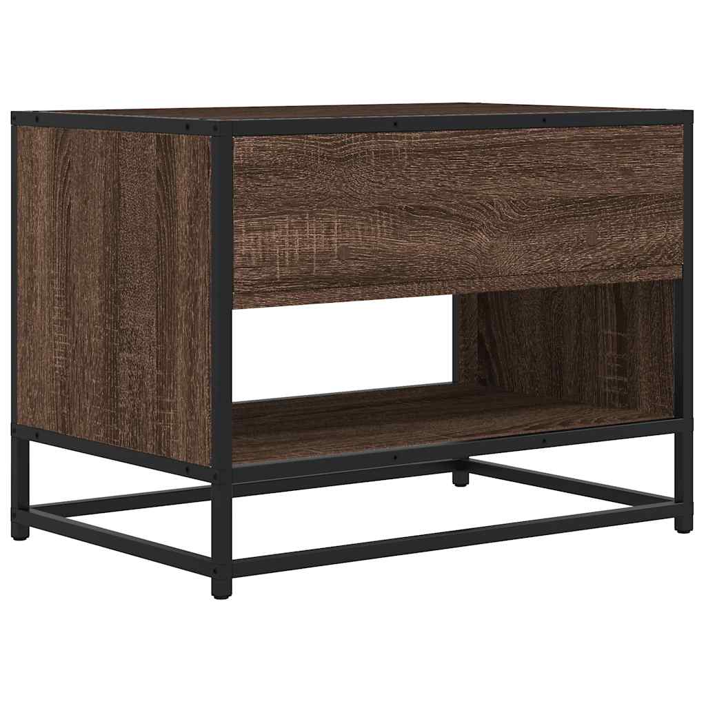 vidaXL Mueble TV metal y madera ingeniería marrón roble 61x40x46 cm