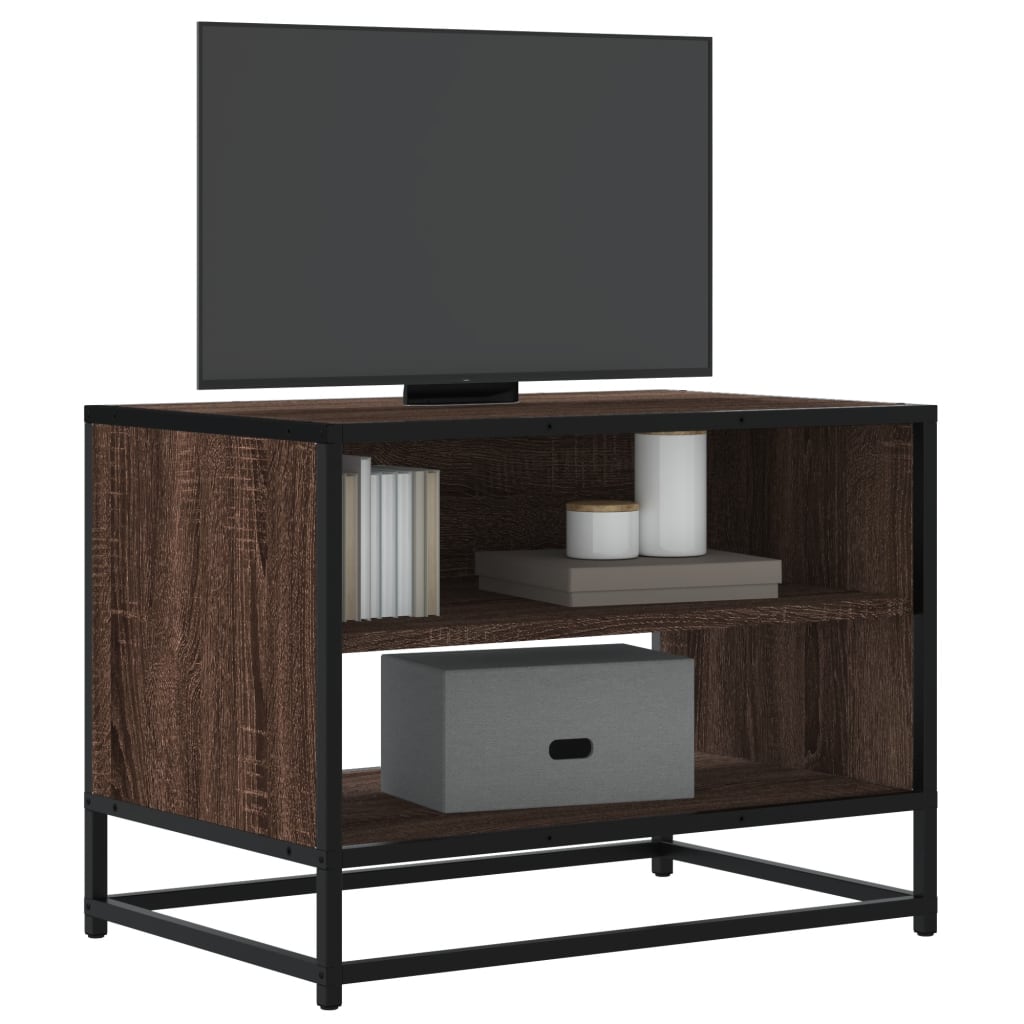 vidaXL Mueble TV metal y madera ingeniería marrón roble 61x40x46 cm