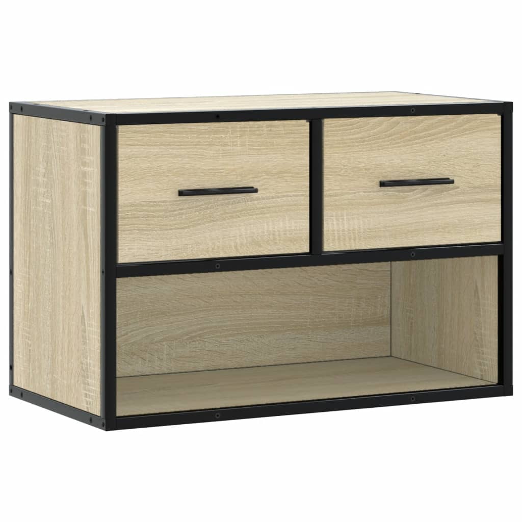 vidaXL Mueble TV madera ingeniería y metal roble Sonoma 60x31x39,5 cm