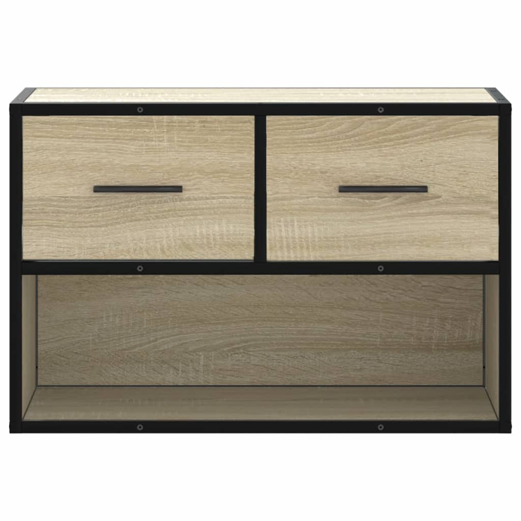 vidaXL Mueble TV madera ingeniería y metal roble Sonoma 60x31x39,5 cm