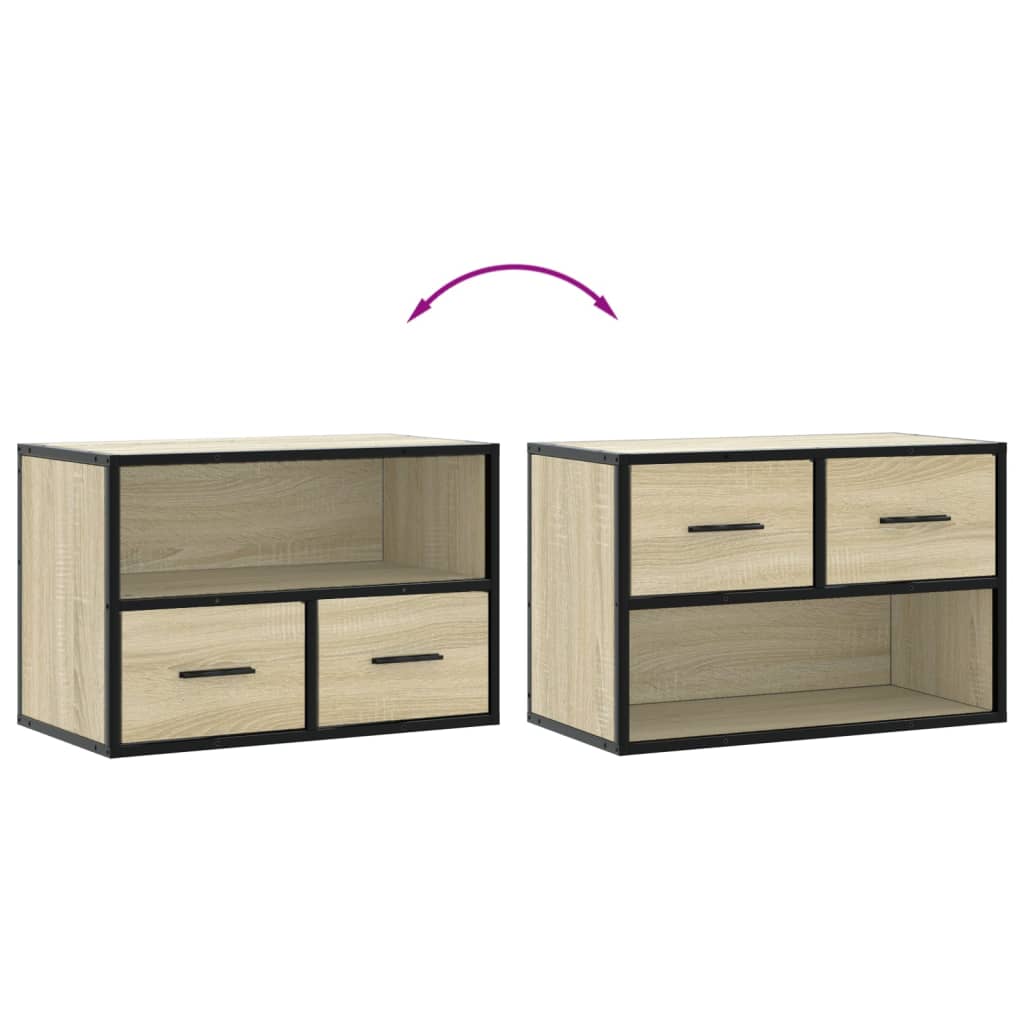 vidaXL Mueble TV madera ingeniería y metal roble Sonoma 60x31x39,5 cm