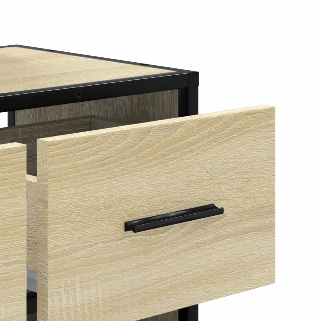 vidaXL Mueble TV madera ingeniería y metal roble Sonoma 60x31x39,5 cm