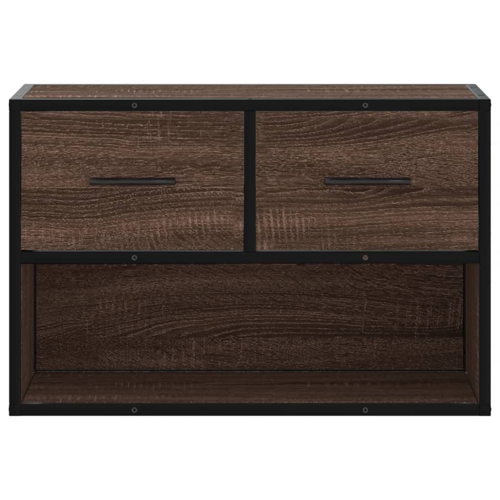 vidaXL Mueble TV madera ingeniería y metal marrón roble 60x31x39,5 cm