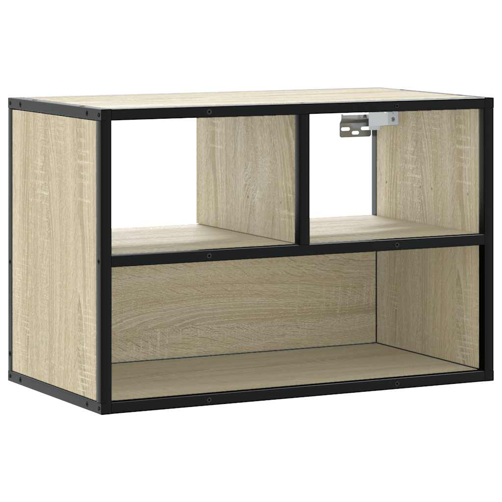 vidaXL Mueble TV madera ingeniería y metal roble Sonoma 60x31x39,5 cm