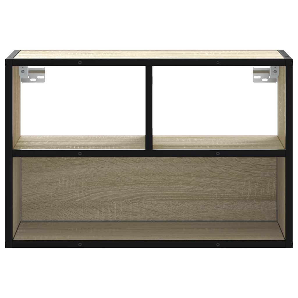 vidaXL Mueble TV madera ingeniería y metal roble Sonoma 60x31x39,5 cm