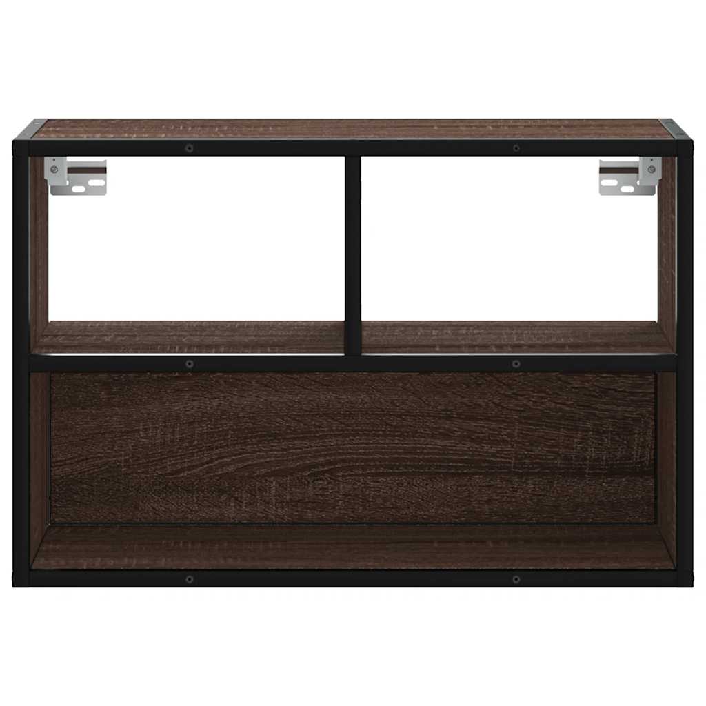 vidaXL Mueble TV madera ingeniería y metal marrón roble 60x31x39,5 cm