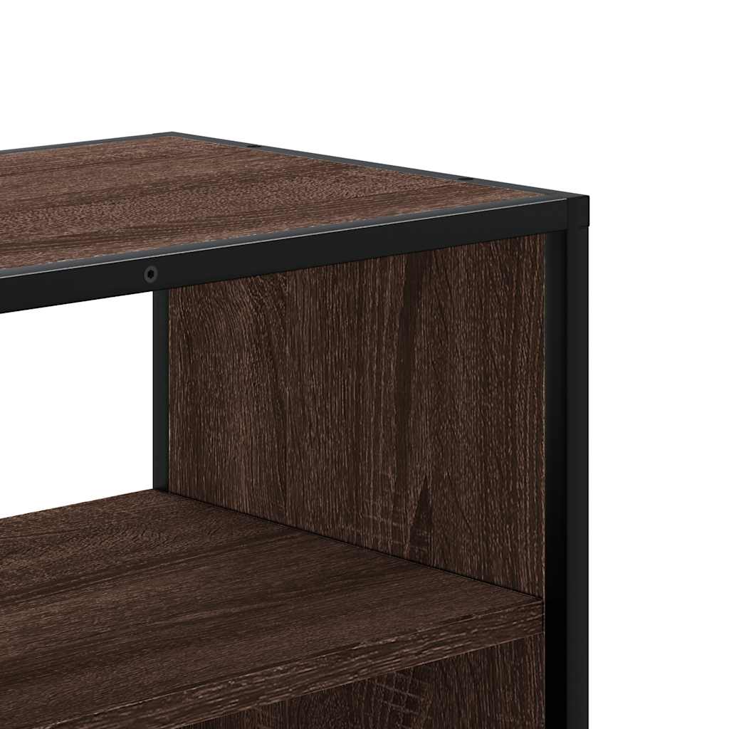 vidaXL Mueble TV madera ingeniería y metal marrón roble 60x31x39,5 cm