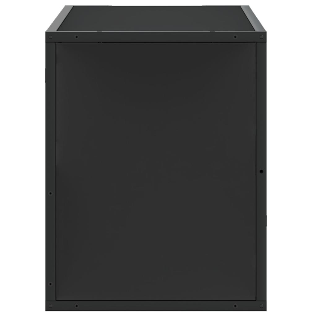 vidaXL Mueble de TV metal y madera de ingeniería negro 80x31x39,5 cm