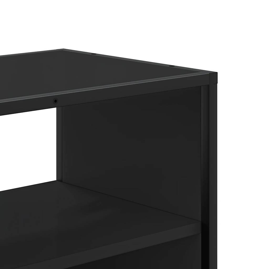 vidaXL Mueble de TV metal y madera de ingeniería negro 80x31x39,5 cm